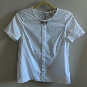 JCREW | Crystal bow tie shirt